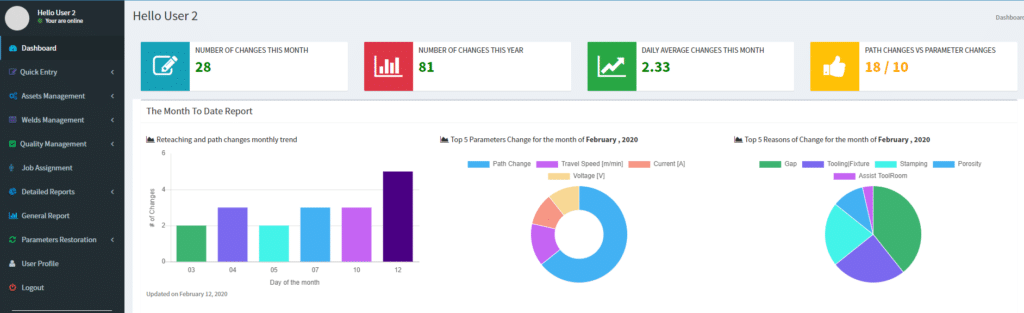 weld tracking software work flow